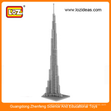 LOZ pequeñas partículas de bloques de construcción de diamantes de la famosa construcción del mundo Burj Dubai Burj Khalifa Mini